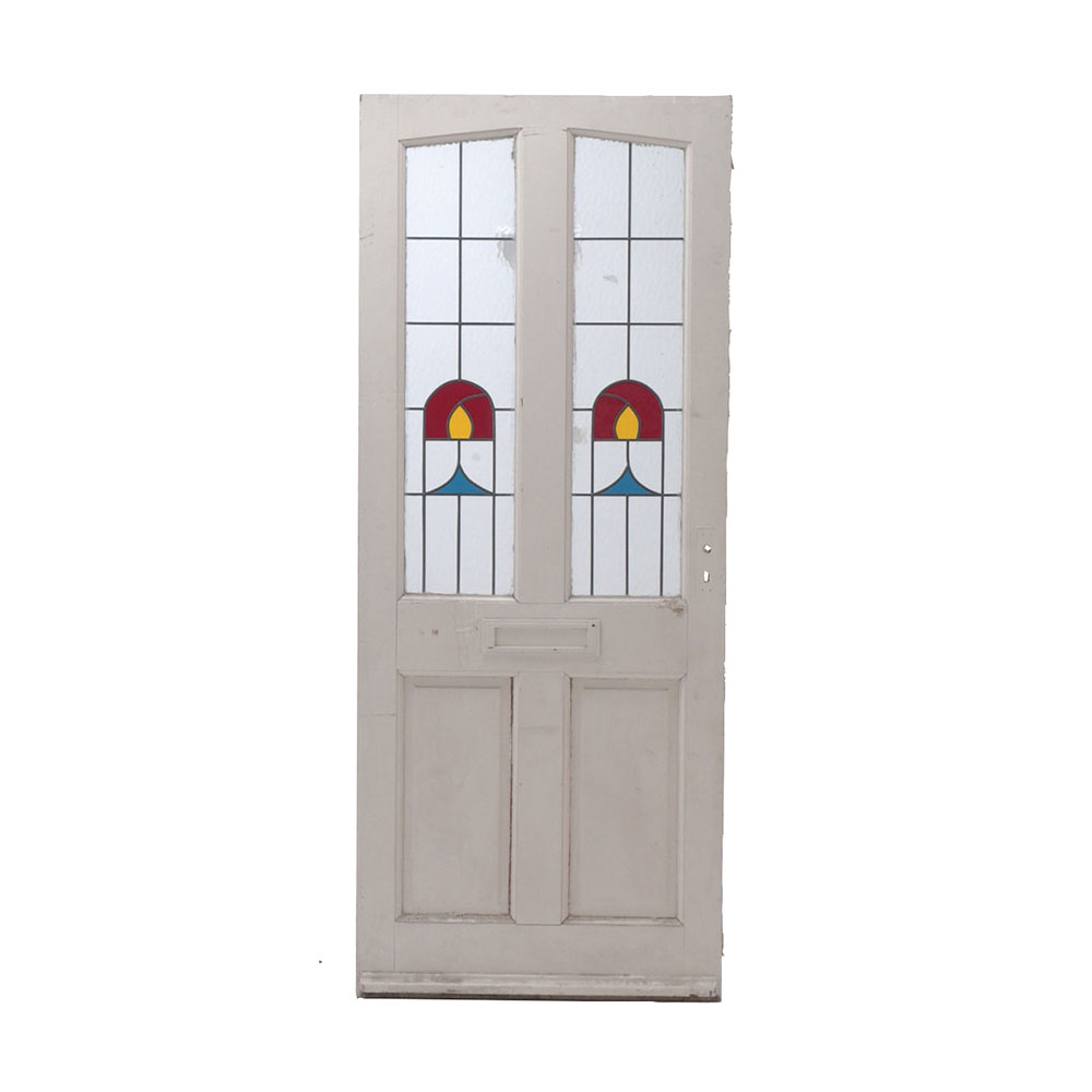 ドア　ホワイト×ステンドガラス