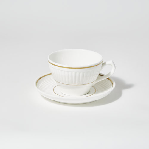 Ｃ＆Ｓ　コーヒー用　白ｘＧｏｌｄ　プリーツカット　”ＷＥＤＧ　ＷＯＯＤ”