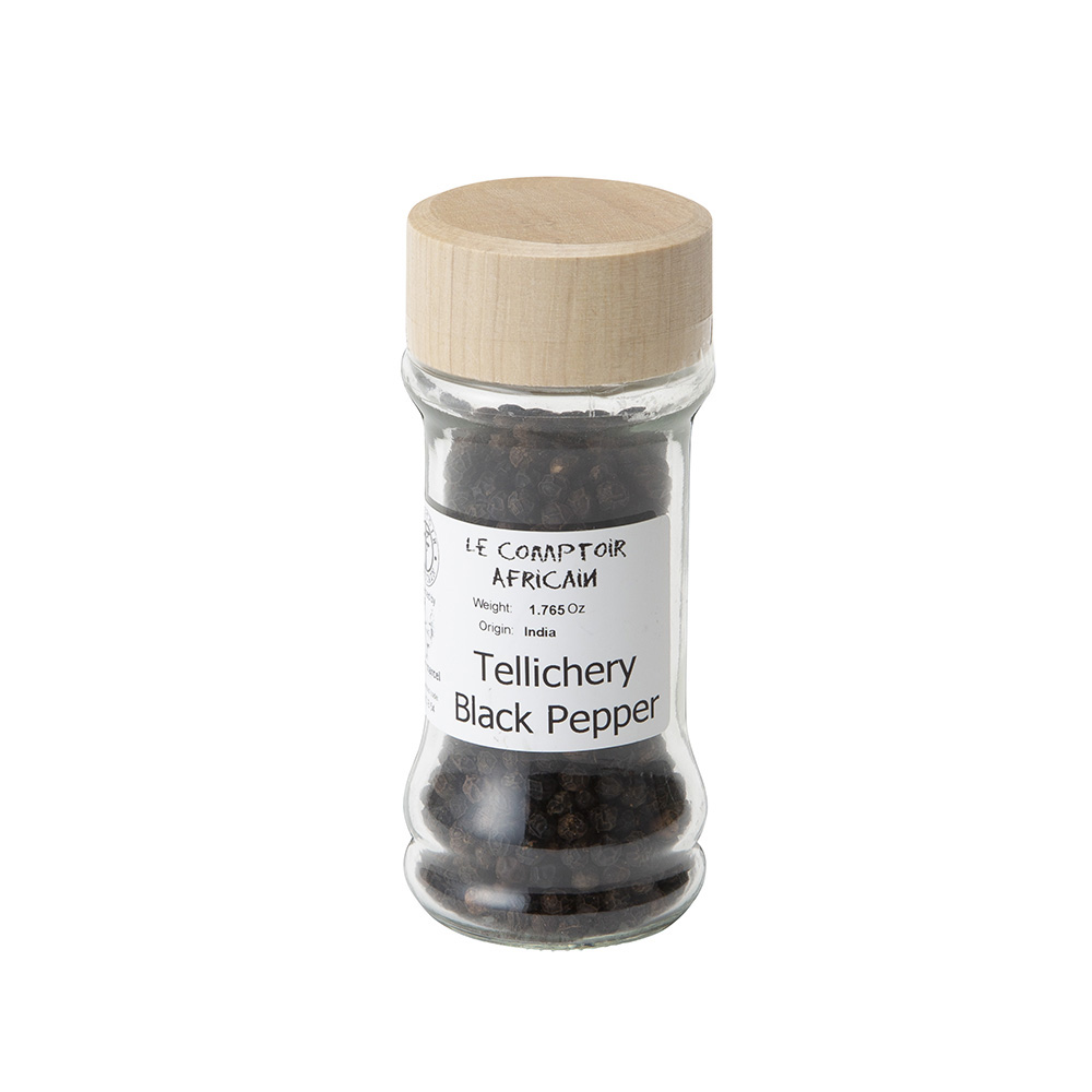 スパイス瓶　ウッドキャップ”Ｔｅｌｌｉｃｈｅｒｙ　Ｂｌａｃｋ…”