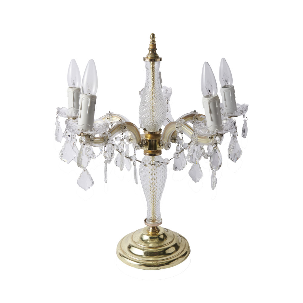 卓上シャンデリア クリアxゴールド