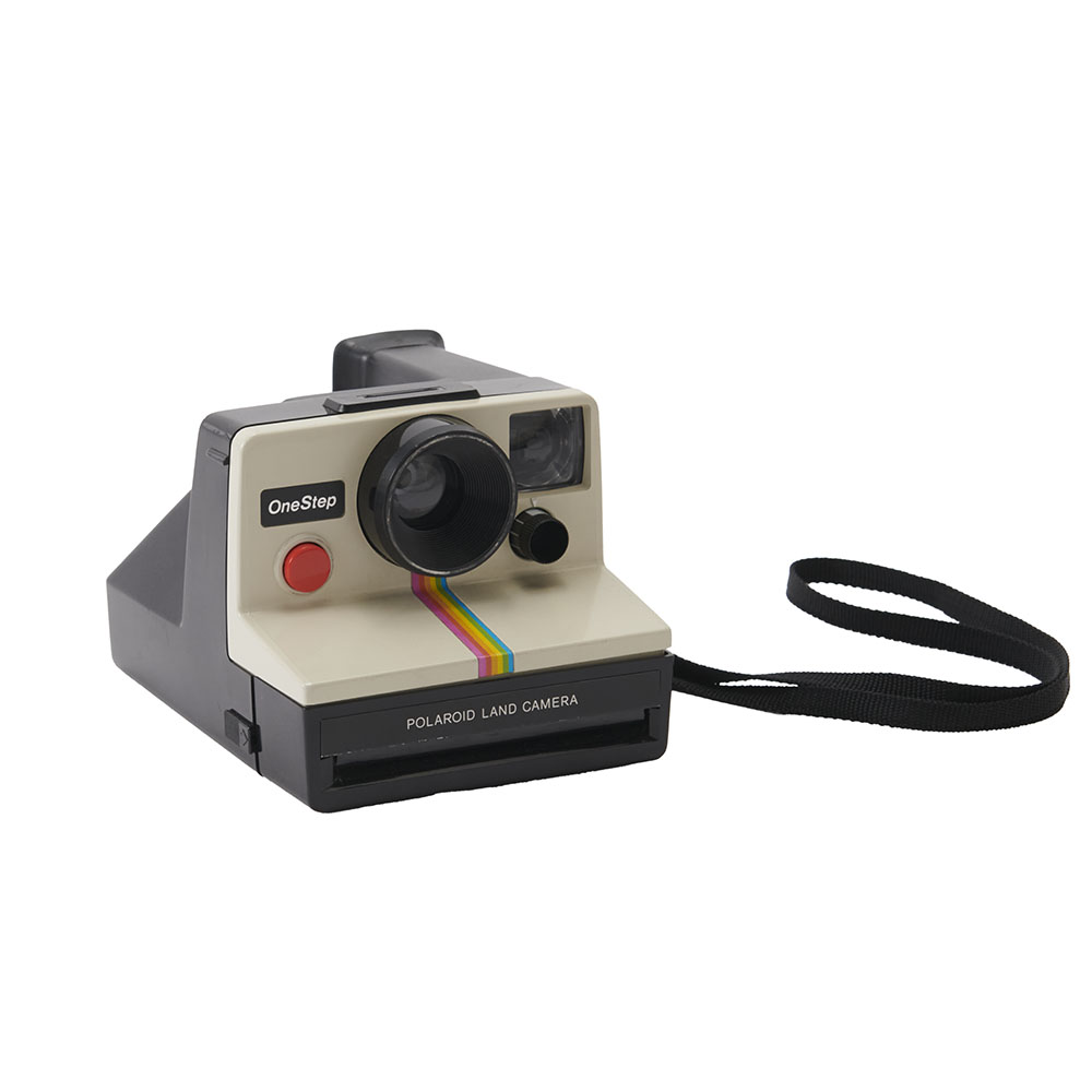 ポラロイドカメラ　グレー×ブラック