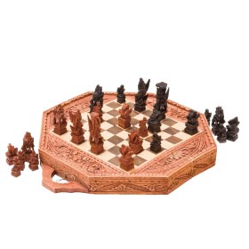 チェス＆バックギャモン　彫り柄