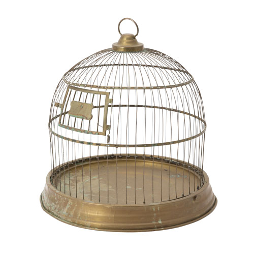 アンティーク鳥カゴＬＡ　真鍮　ドーム型