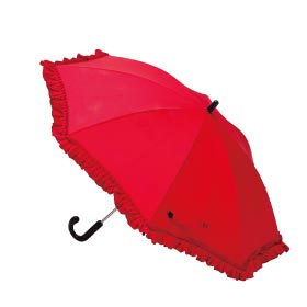 傘　赤xフリル