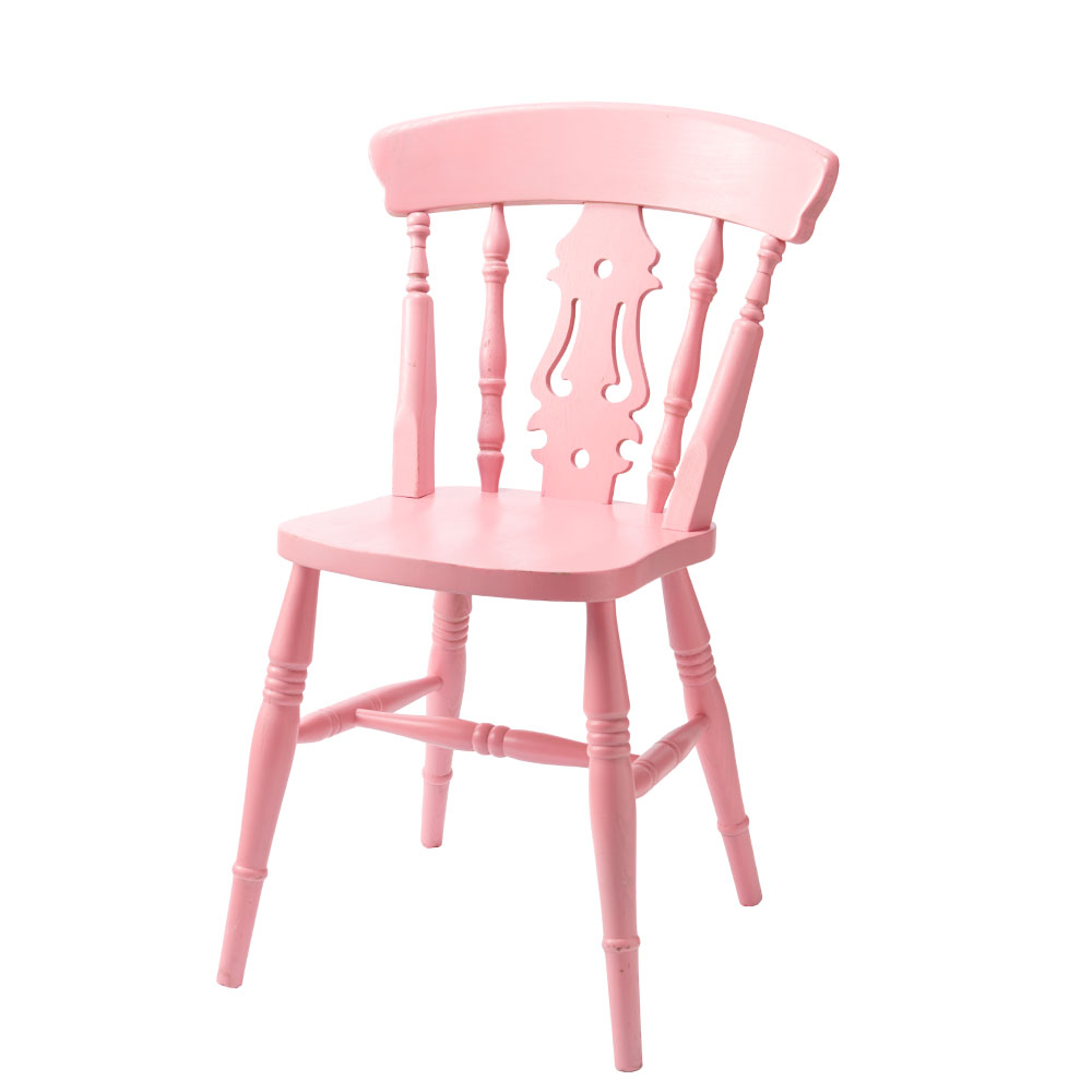 レリーフパインチェア　ピンク