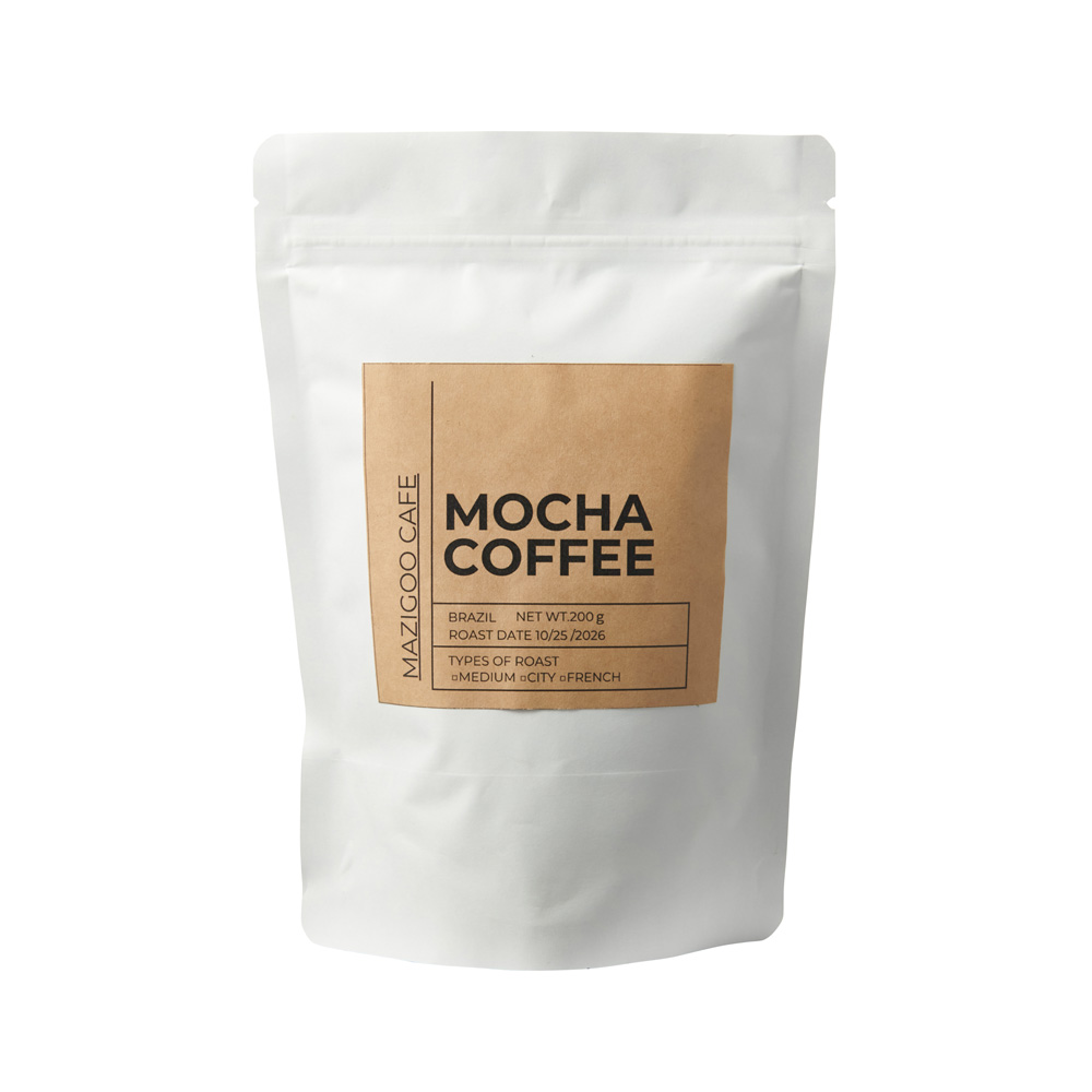 コーヒー袋　ホワイト　”MOCHA COFFEE”