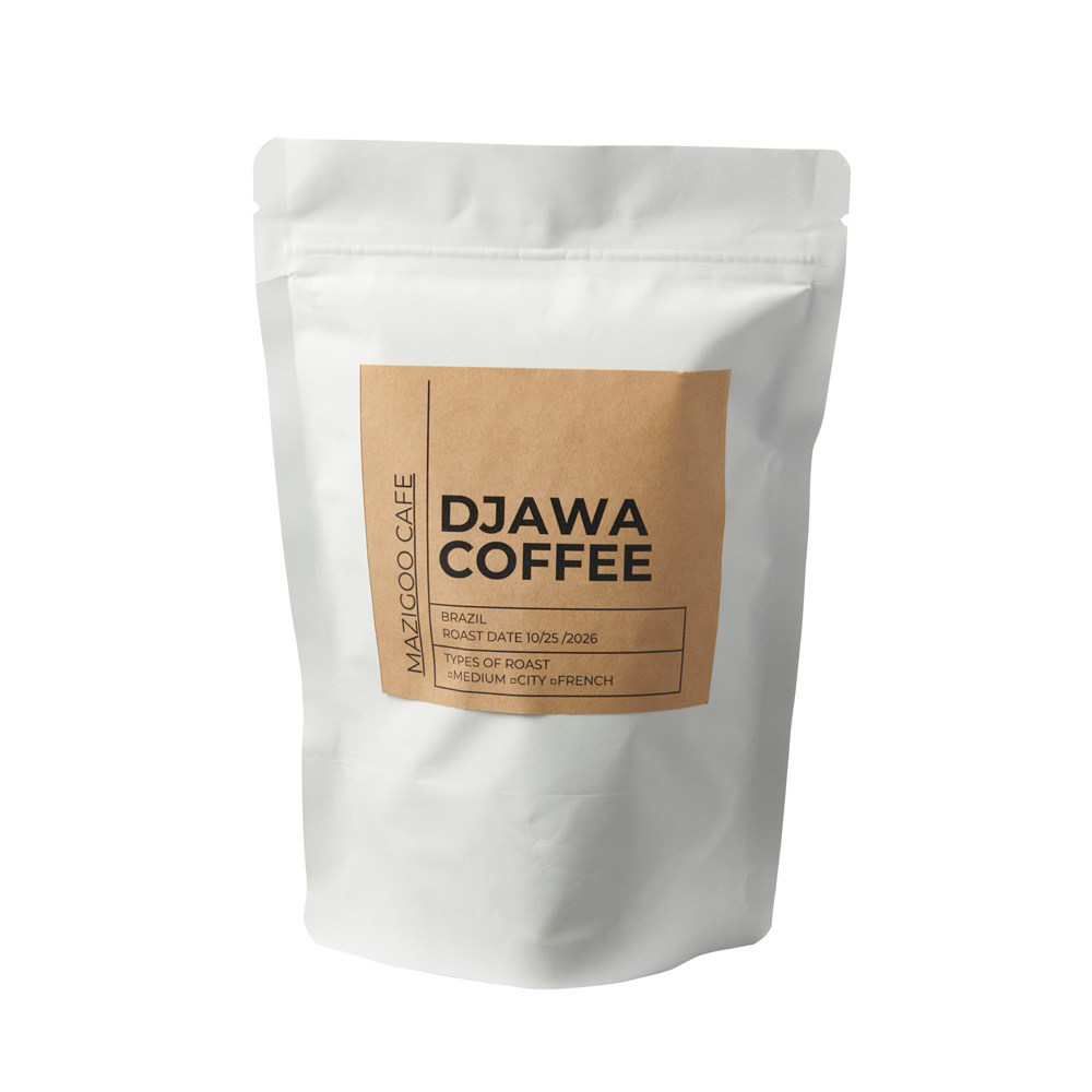 コーヒー袋　ホワイト　”DJAWA COFFEE”