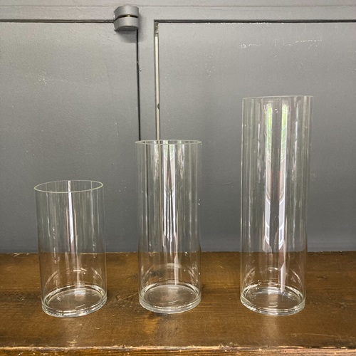 花器  ガラス 円柱３本セット