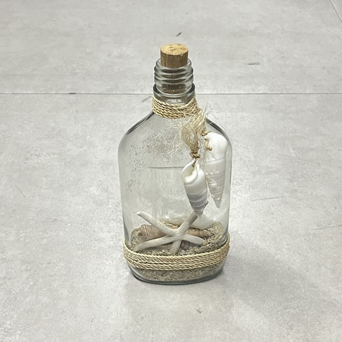 オブジェ　ボトル　白砂ｘ貝