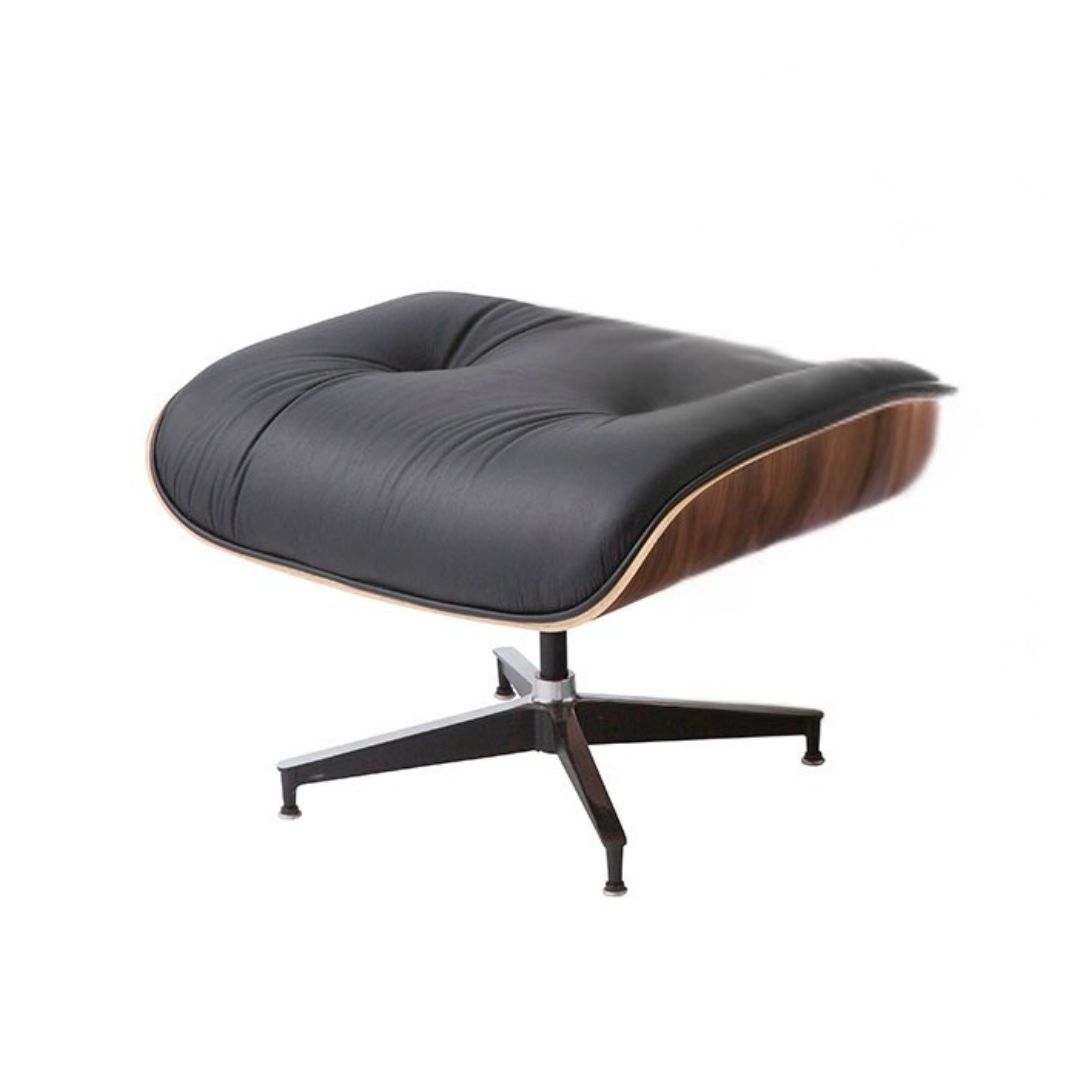 ラウンジチェア用オットマン　ブラックレザー