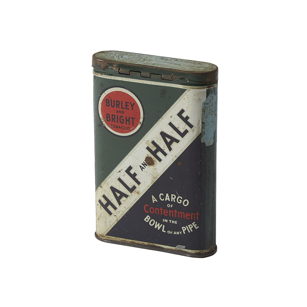 シガレットＢＯＸ 缶 ”ＨＡＬＦ ＡＮＤ ＨＡＬＦ”