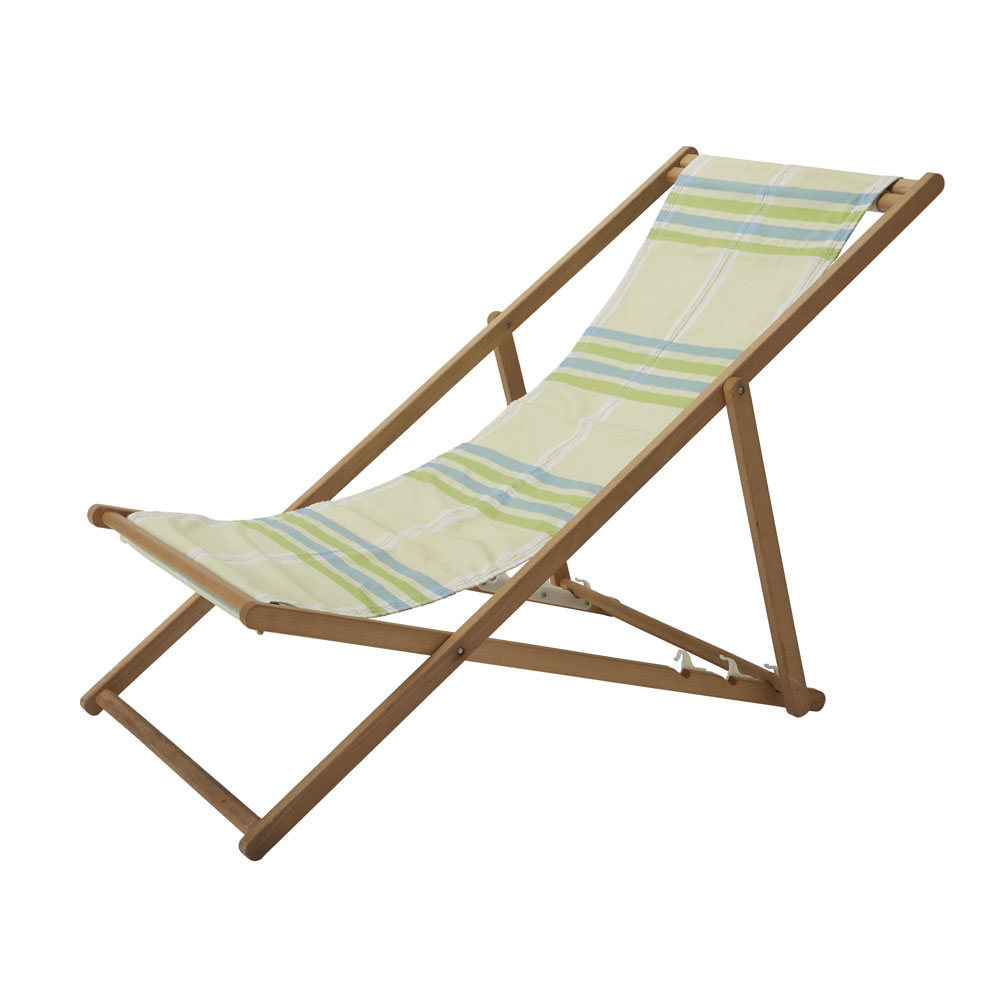 ※デッキチェア用替え布　黄緑×水色クロスチェック