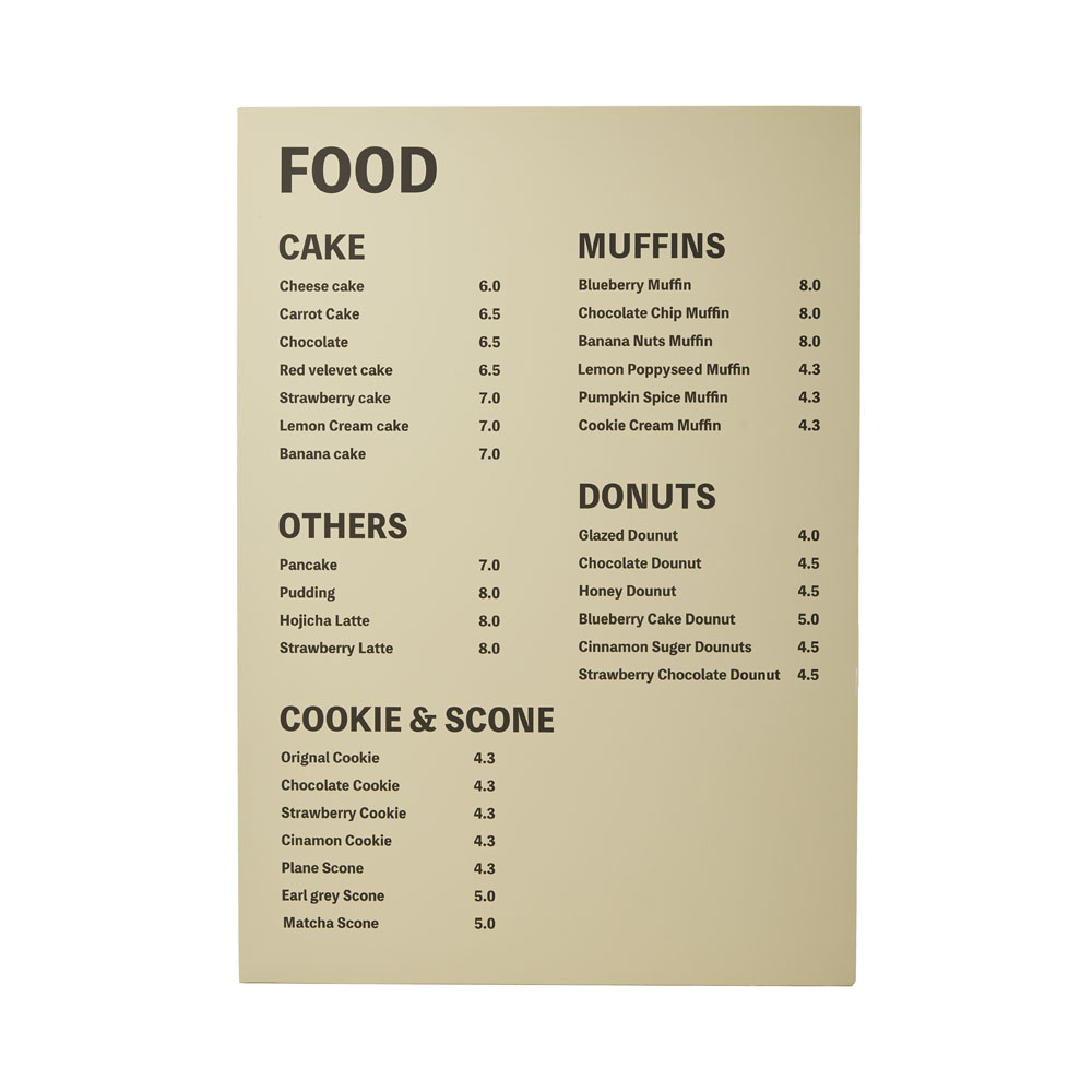 メニューパネル クラフト×英字 ”FOOD”