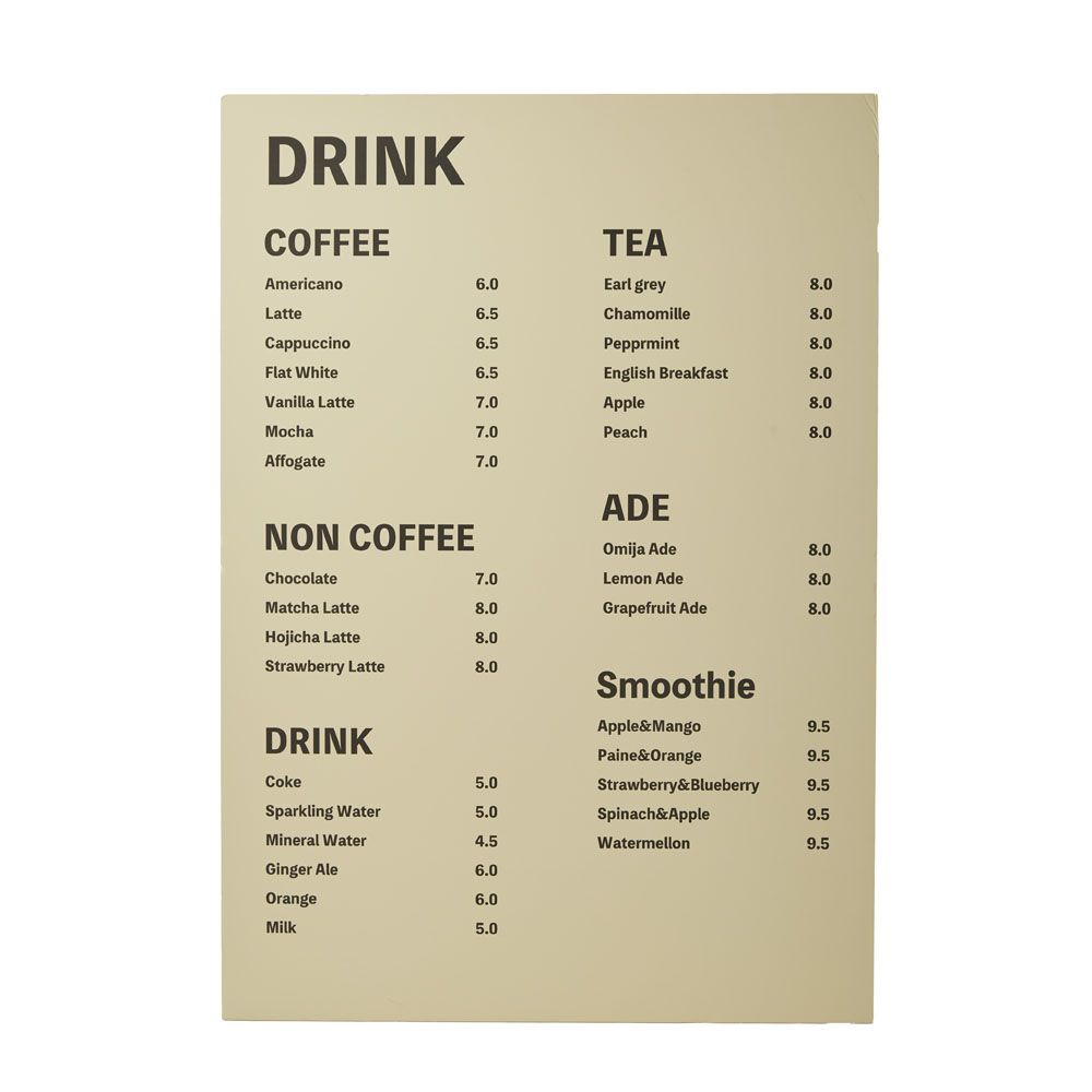メニューパネル クラフト×英字 ”DRINK”