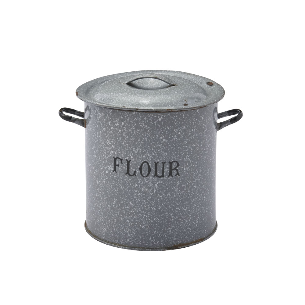 ホーローポット グレー ”ＦＬＯＵＲ”