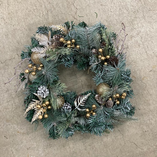 リース　ゴールドリーフｘオーナメント