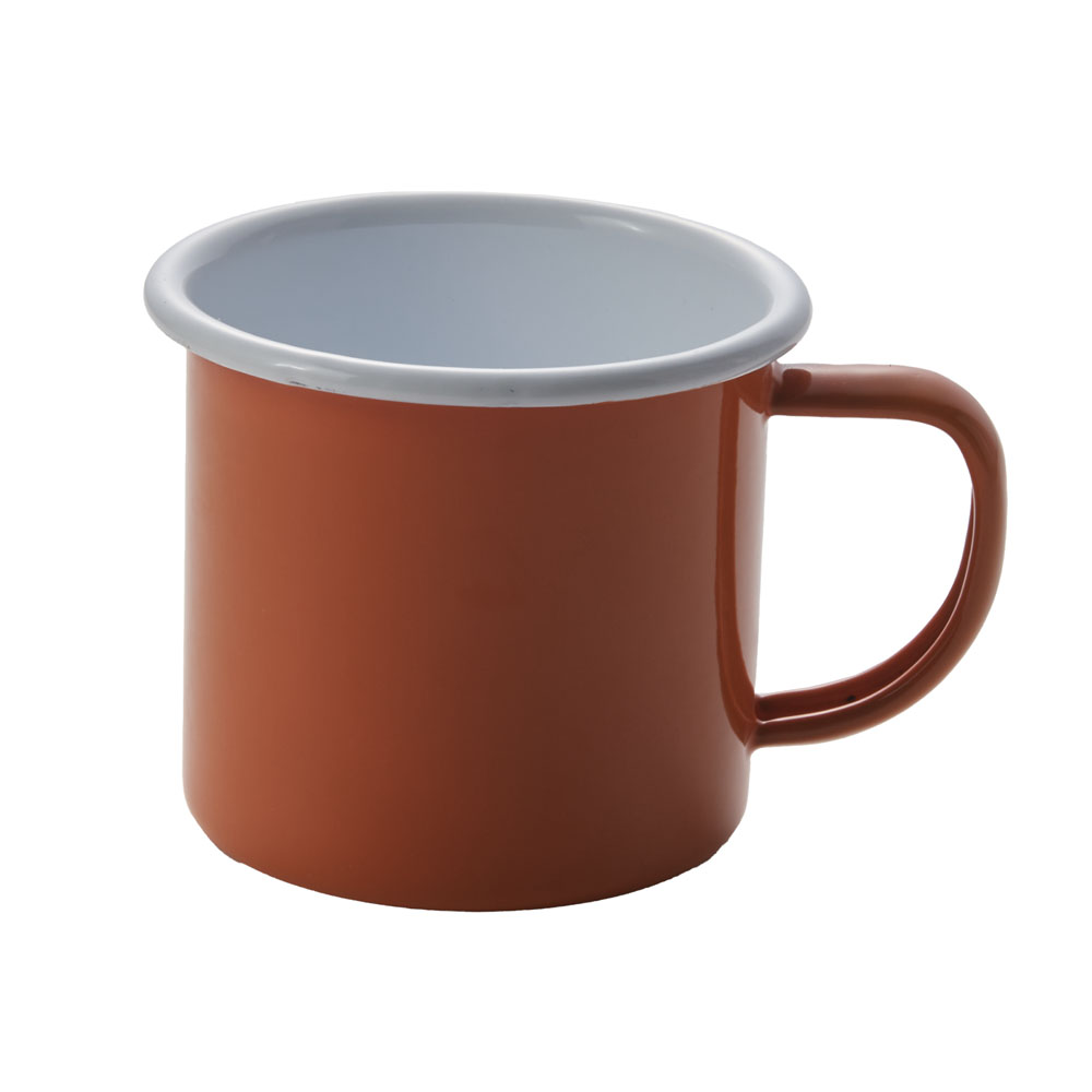 ホーローマグカップ オレンジ×白