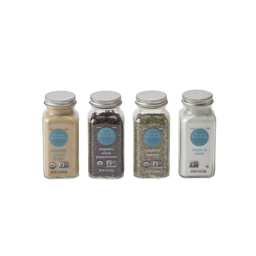 調味料４コセット シルバー蓋ｘスクエア