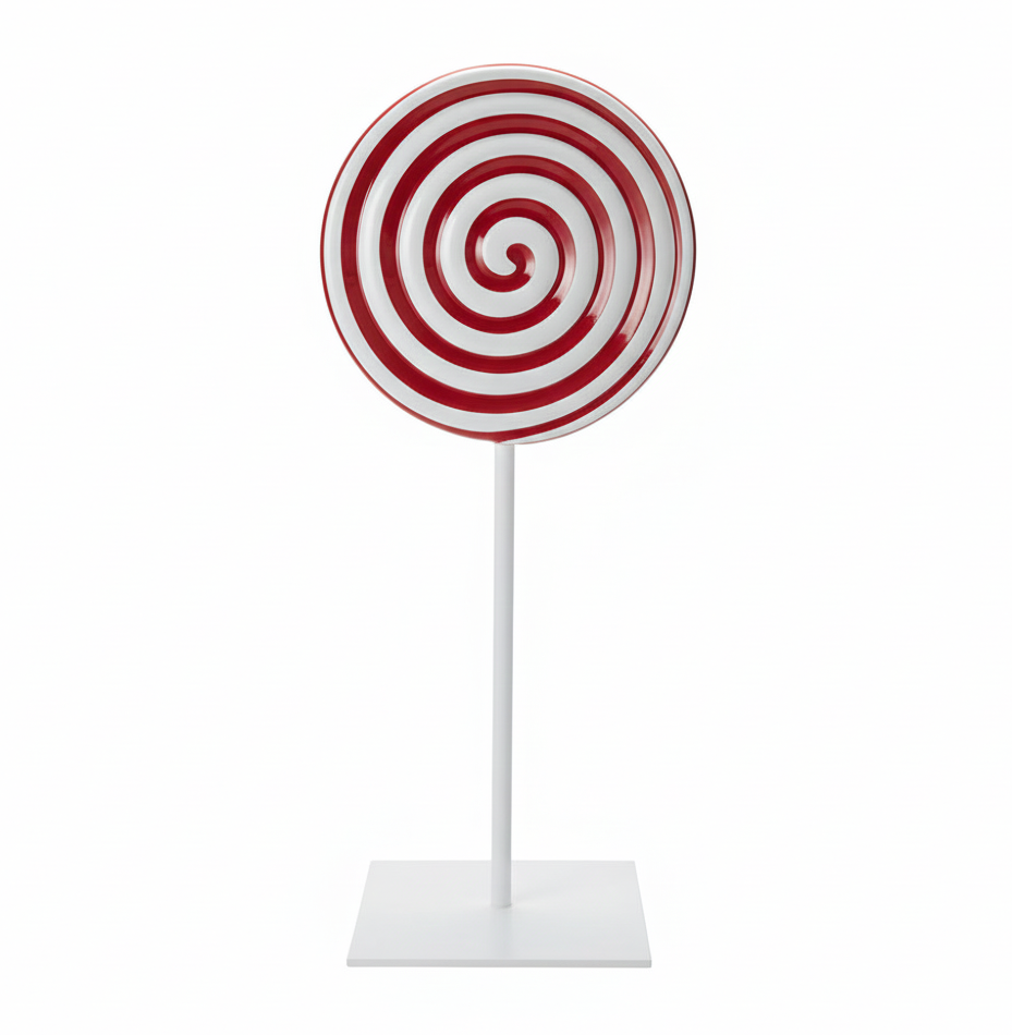 ＢＩＧペロペロキャンディ　赤×白　スタンド付