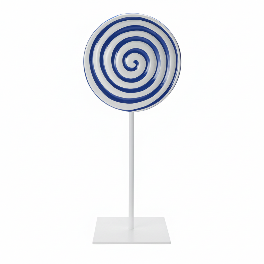 ＢＩＧペロペロキャンディ　青×白　スタンド付