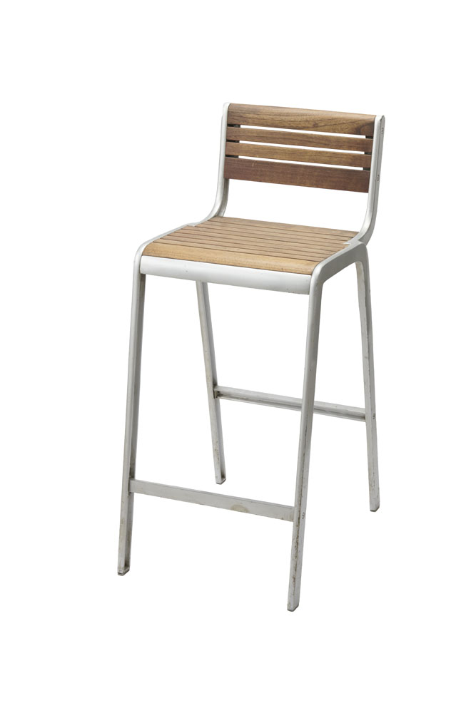 ハイブリッドハイチェア　シルバー×ウッド