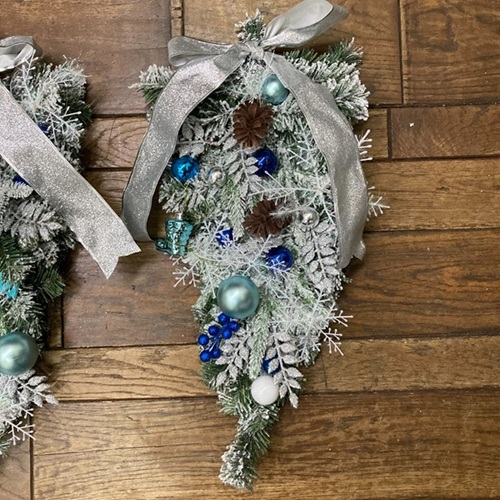 クリスマスモール　シルバーｘブルーオーナメント