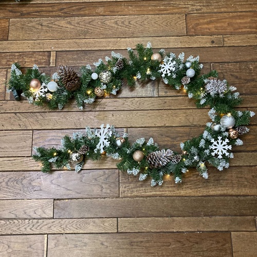 モミの木モール シルバーxブロンズ系 電飾付