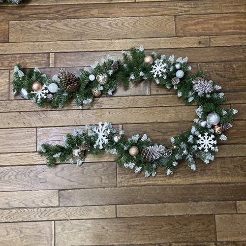 モミの木モール シルバーxブロンズ系 電飾なし