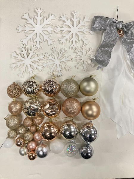 オーナメントセット　ブロンズｘウッド結晶