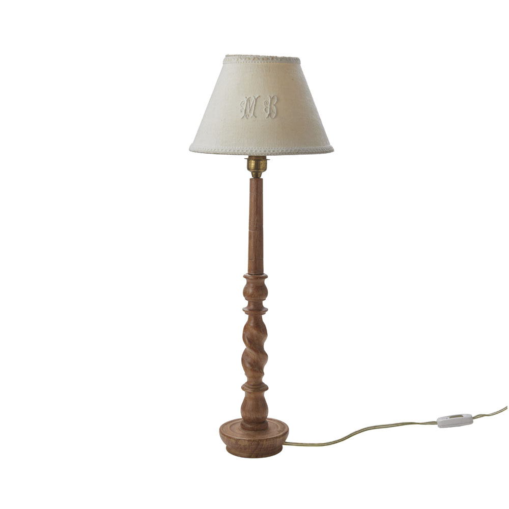 ロースタンド　ウッドネジリＸシェード　コットン刺繍