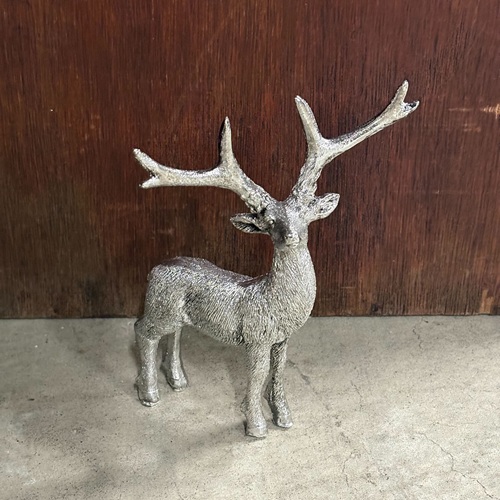 オブジェ　トナカイ　シルバー　右向き