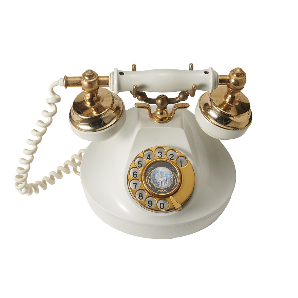 ＴＥＬ　ホワイト　ダイアル式　城イラスト