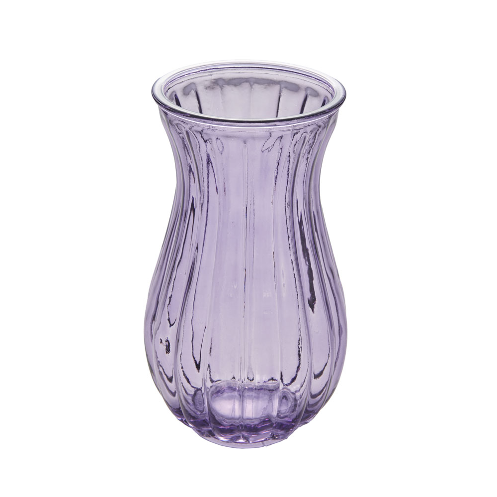 花器　クリアパープル　ストライプ