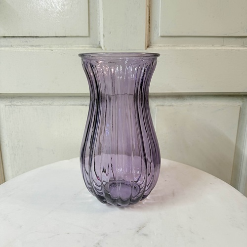 花器　クリアパープル　ストライプ