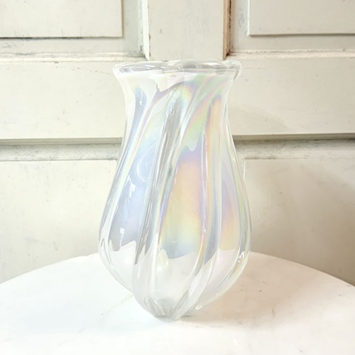 花器　プリーツ　オーロラホワイト