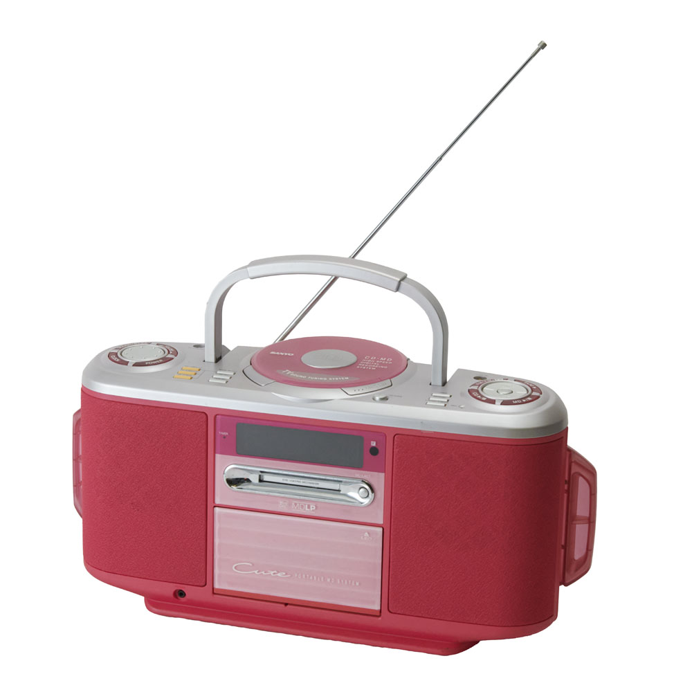 ラジカセ　ＣＤプレーヤー　ピンク　オーバル