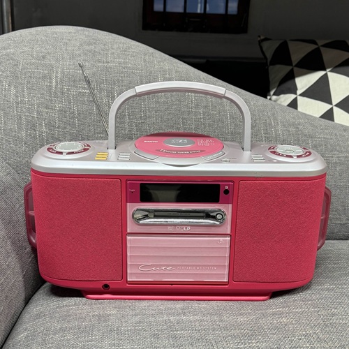 ラジカセ　ＣＤ／ＭＤ　ピンク　オーバル