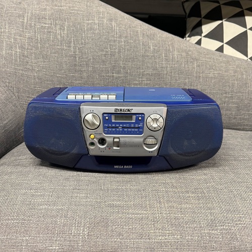 ラジカセ　ＣＤ／ＭＤ　クリアブルー　ＳＯＮＹ　