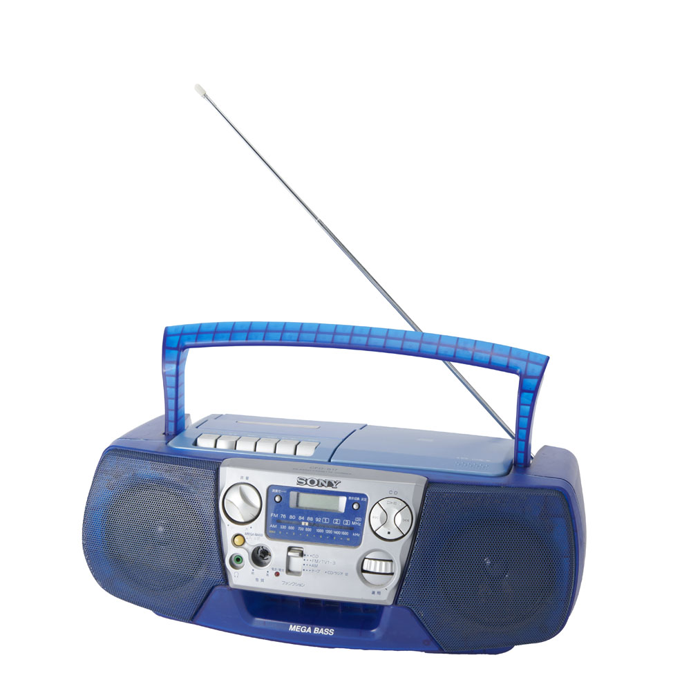 ラジカセ　ＣＤプレーヤー　クリアブルー　ＳＯＮＹ　
