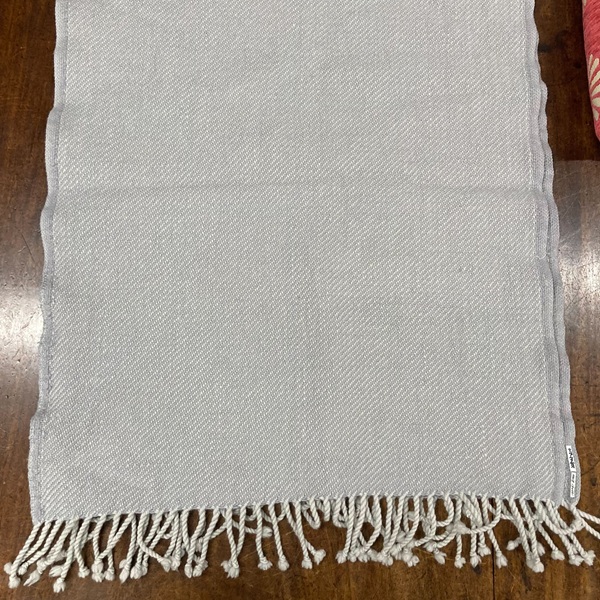 ブランケット　グレー　フリンジ付