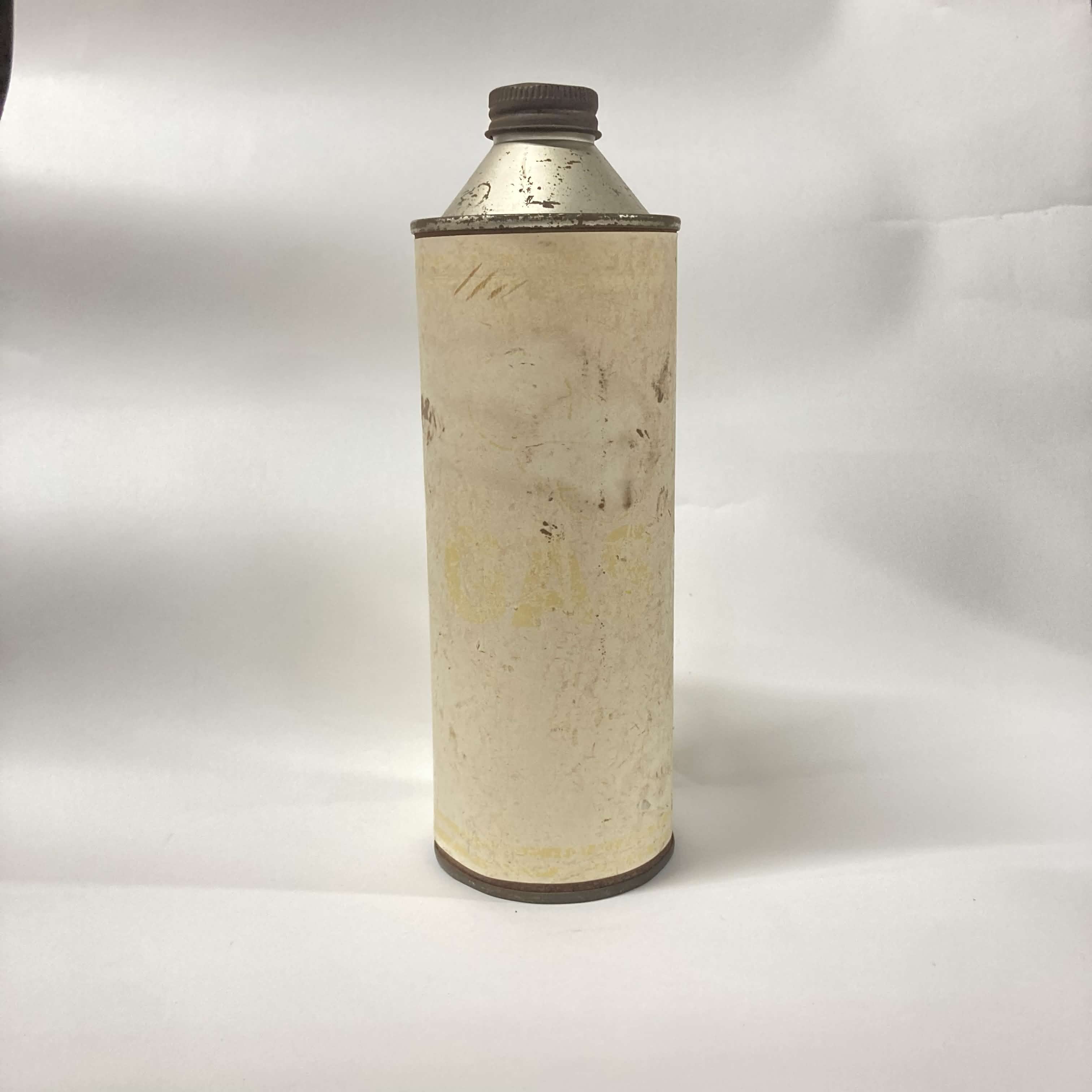 ガス缶　円柱　イエロー