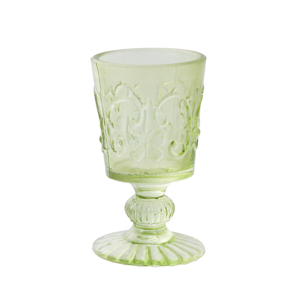 キャンドルホルダー グラス型 ライトグリーンガラス