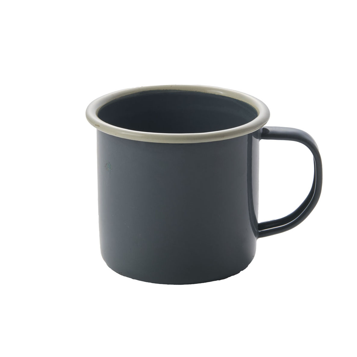 マグカップ ブルーグレーｘホワイトライン ホーロー