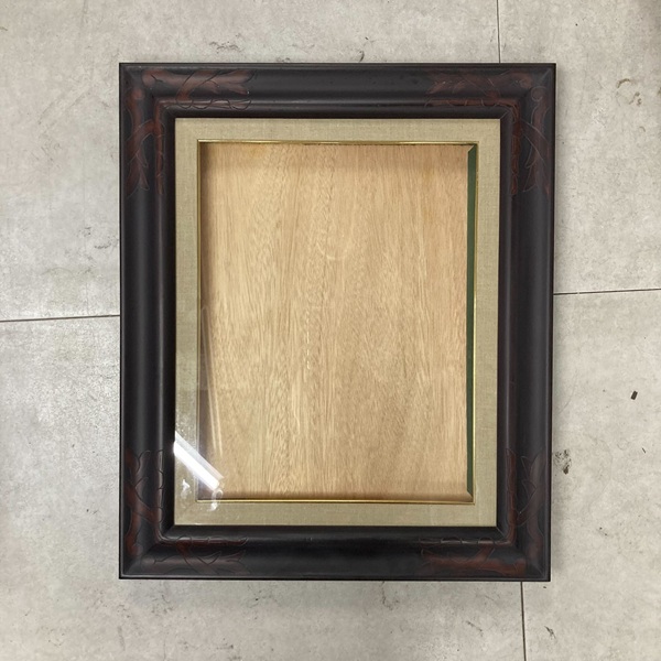 フレーム　ブラウン　四つ角デザイン※ガラス入
