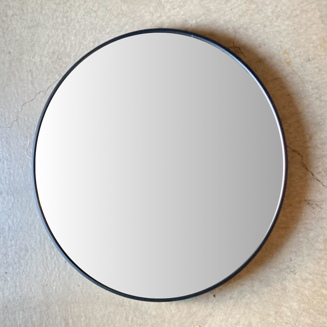 ラウンドミラー　ブラックフレーム