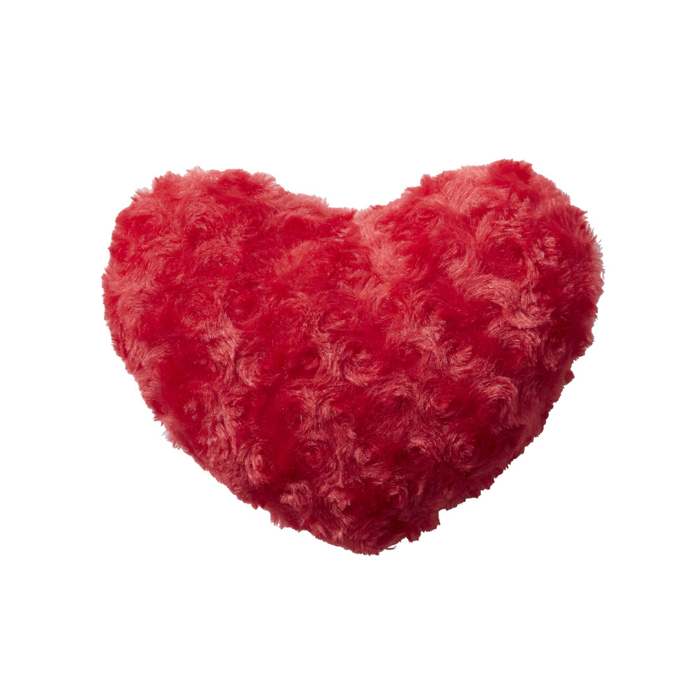 ハートミニクッション レッド 渦巻ファー
