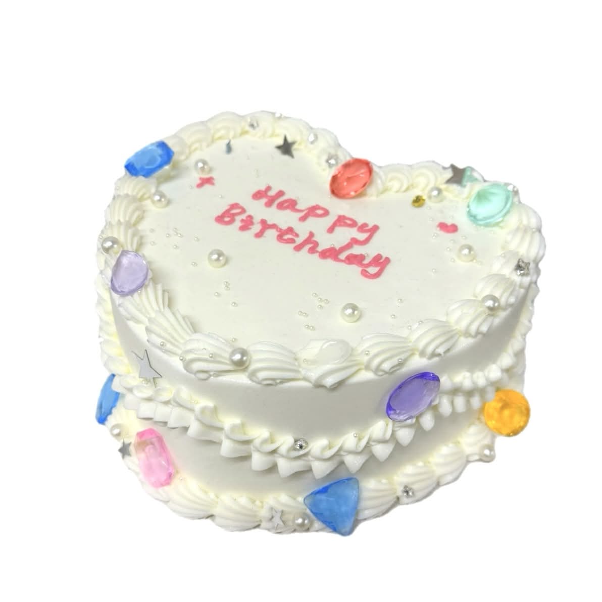 ハート型ケーキ　ジュエリーデコレーション