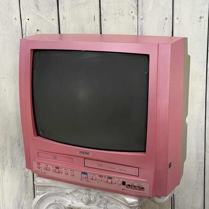 ブラウン管テレビデオ　ピンク