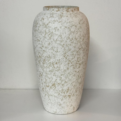 花器　ホワイト　ストーンライク　シリンダー