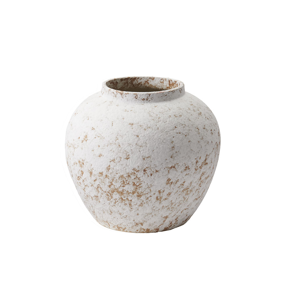 花器　ホワイト　ストーンライク　オーブ